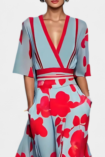 Montpellier Vestido envoltura floral de estilo elegante