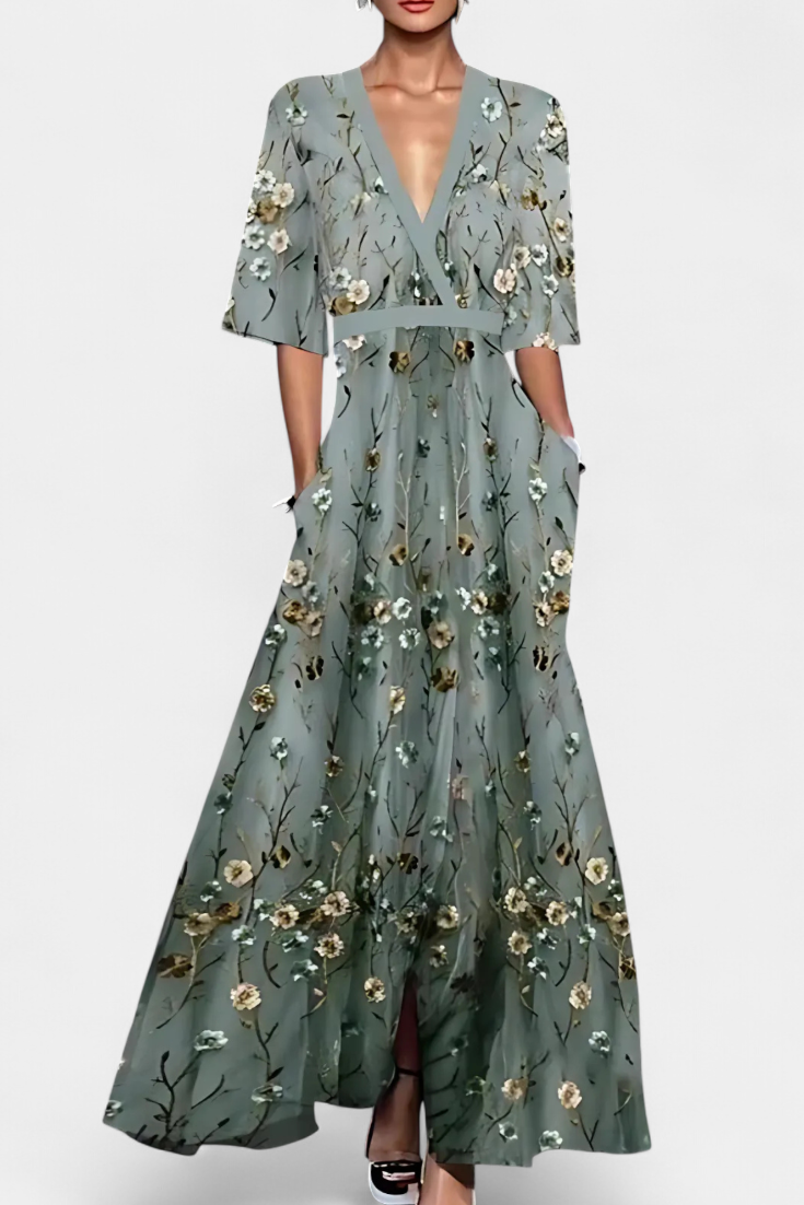 Montpellier Vestido envoltura floral de estilo elegante