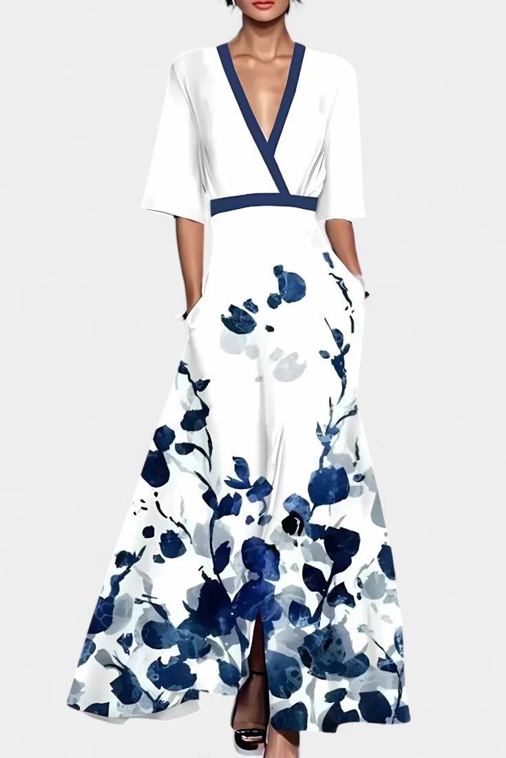 Montpellier Vestido envoltura floral de estilo elegante