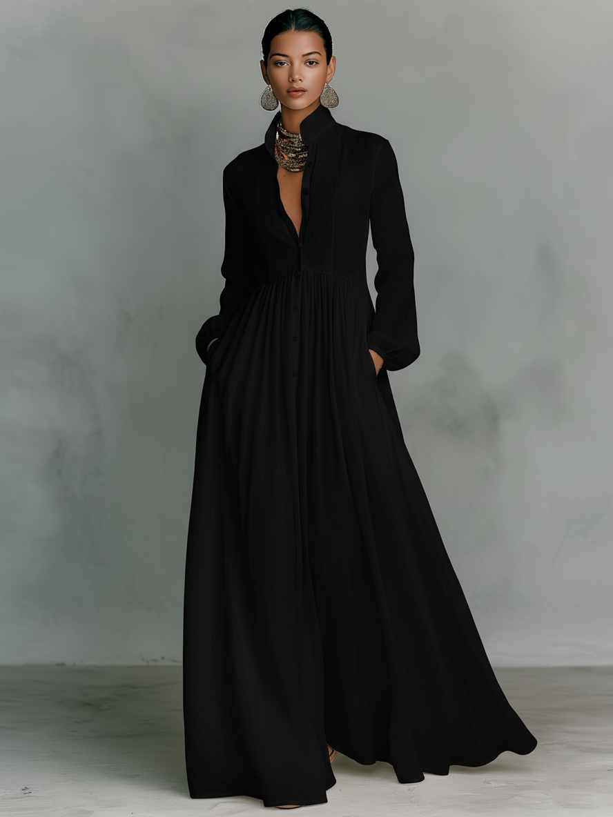 Narbona | Vestido Largo de Algodón y Lino - Suave, Fresco y Versátil