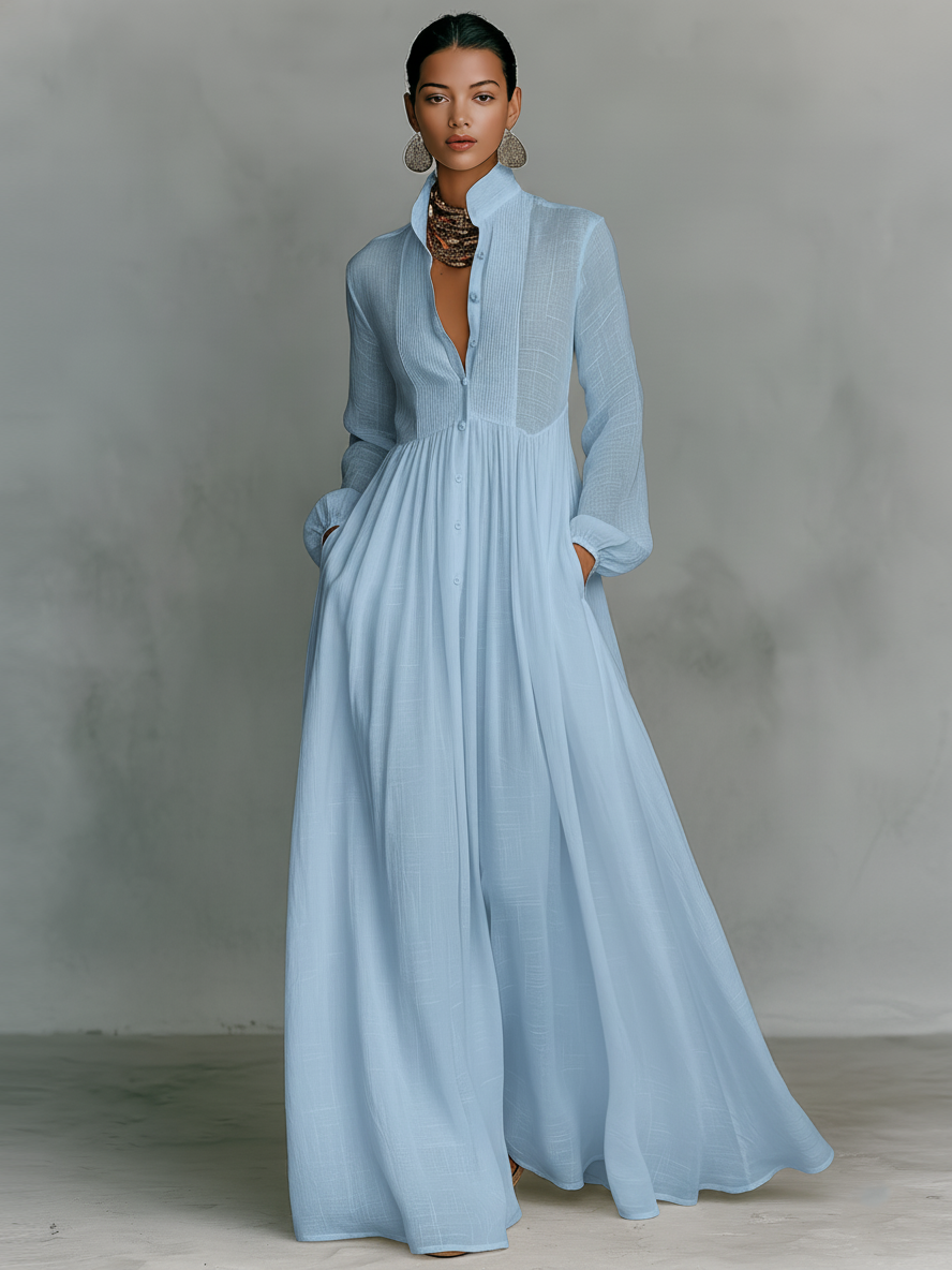 Narbona | Vestido Largo de Algodón y Lino - Suave, Fresco y Versátil