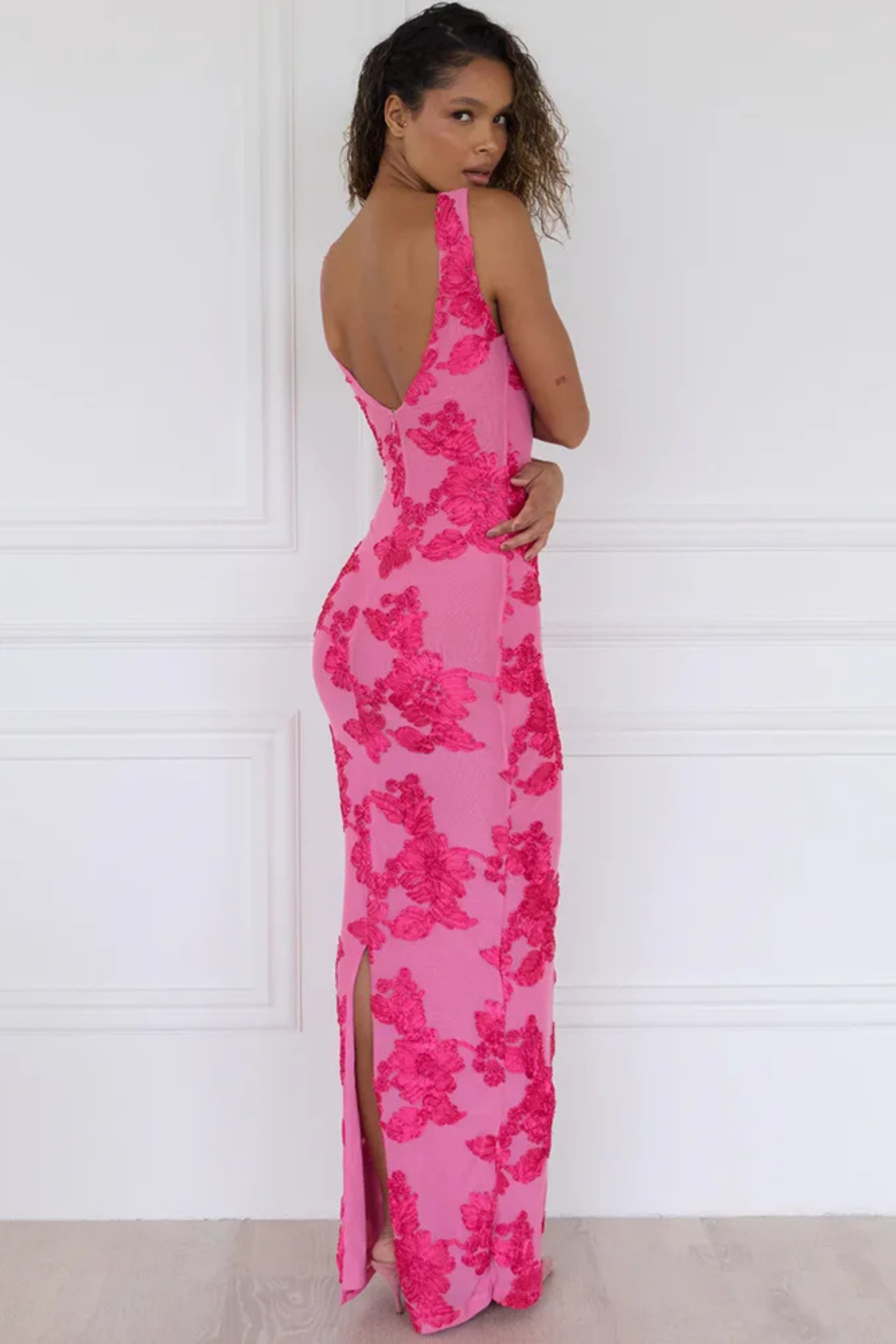 Deauville | Vestido Maxi Rosa Elegante