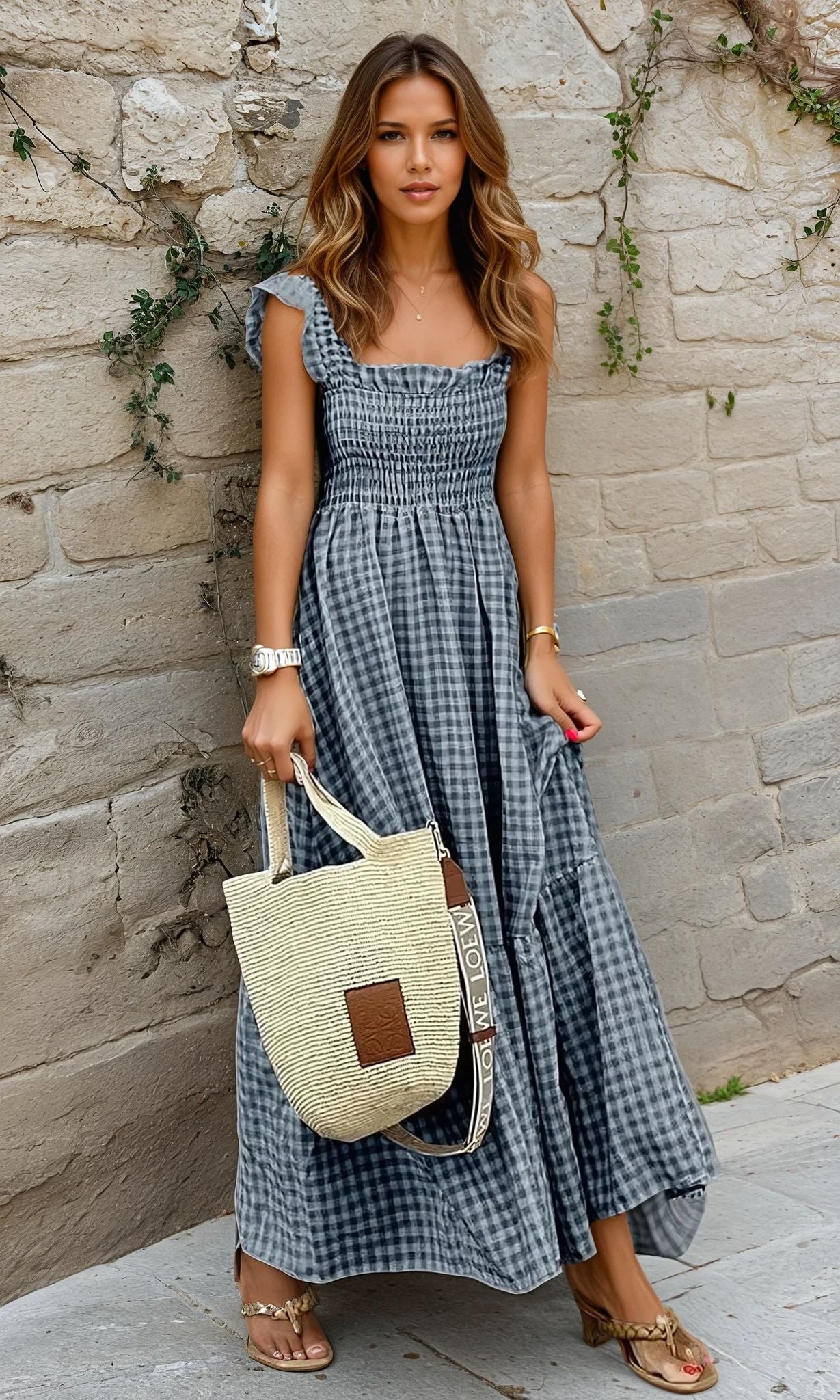 Vestido a Cuadros de Villefranche — Estilo Clásico con Toques Modernos