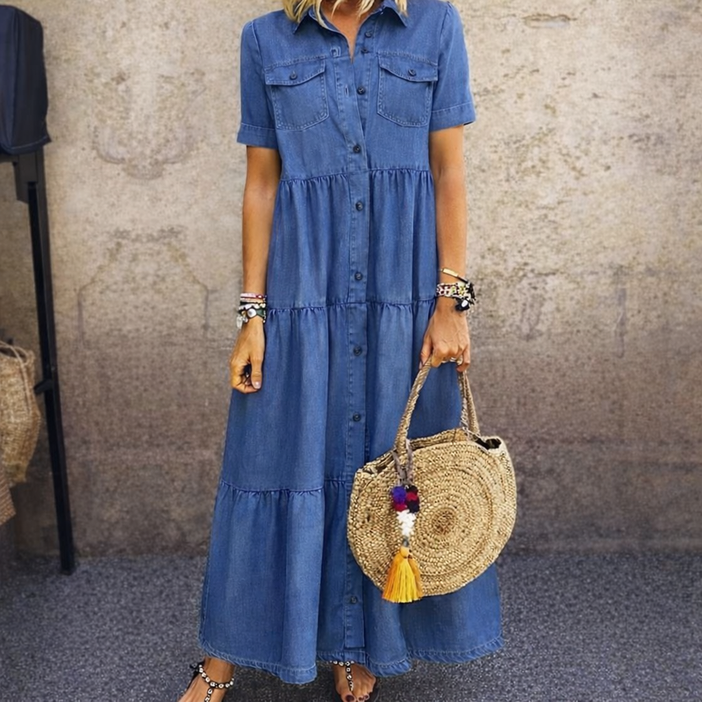 Honfleur | Vestido Midi con Botones - Elegancia Atemporal - vista 2