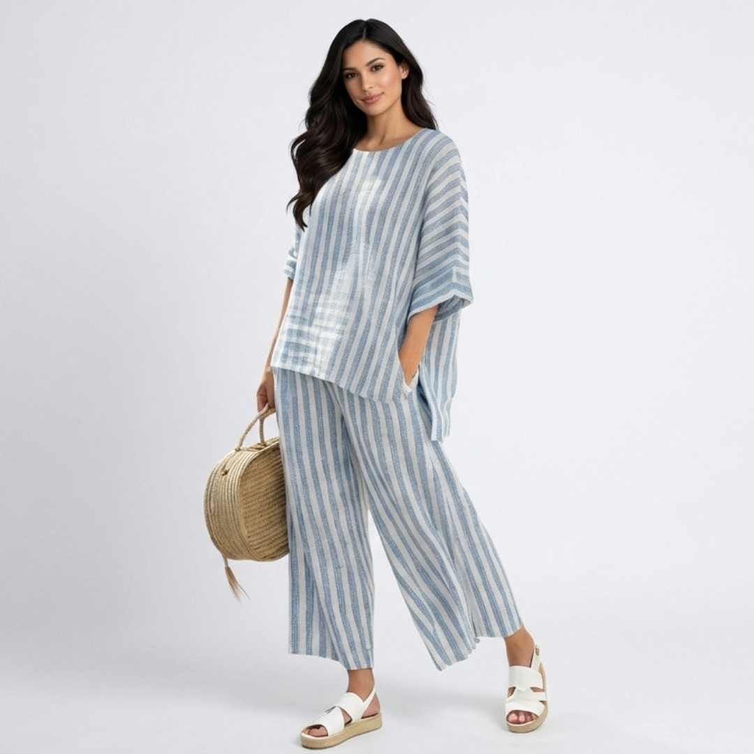 Perpignan | Conjunto de Top y Pantalón de Lino – Estilo Fresco y Sofisticado