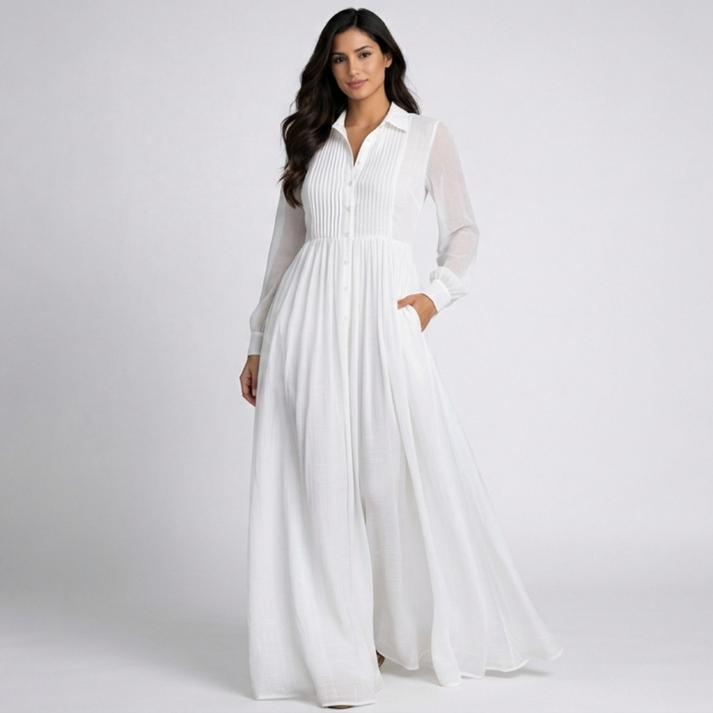 Narbona | Vestido Largo de Algodón y Lino - Suave, Fresco y Versátil