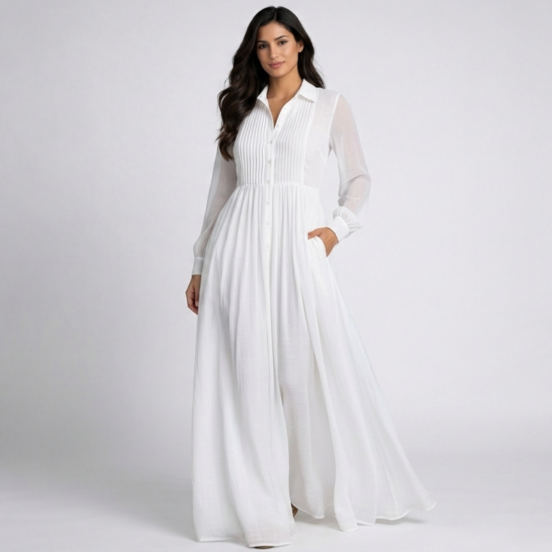 Narbona | Vestido Largo de Algodón y Lino - Suave, Fresco y Versátil