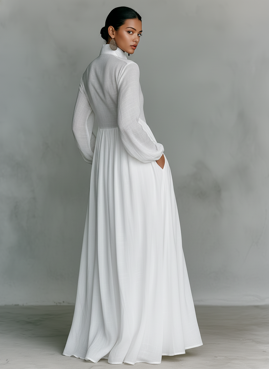 Narbona | Vestido Largo de Algodón y Lino - Suave, Fresco y Versátil