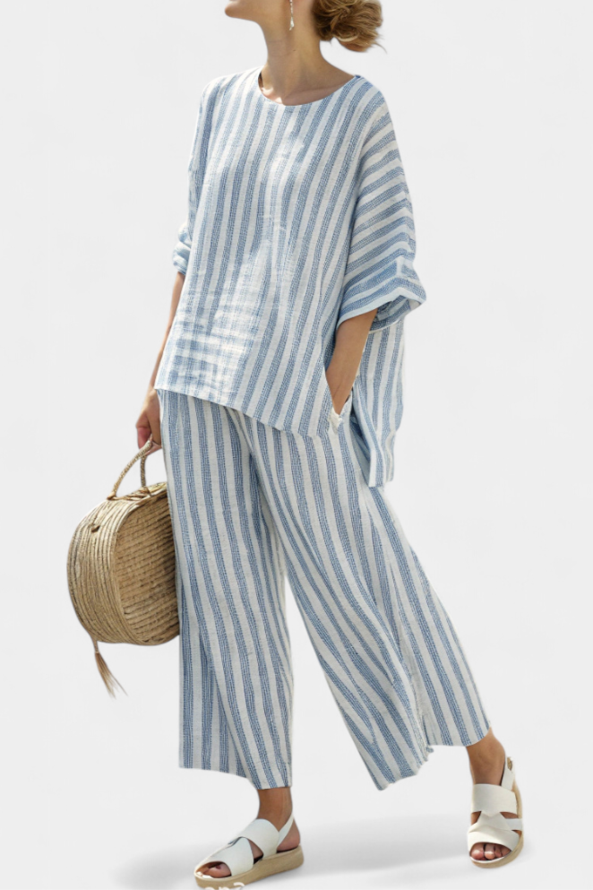 Perpignan | Conjunto de Top y Pantalón de Lino – Estilo Fresco y Sofisticado