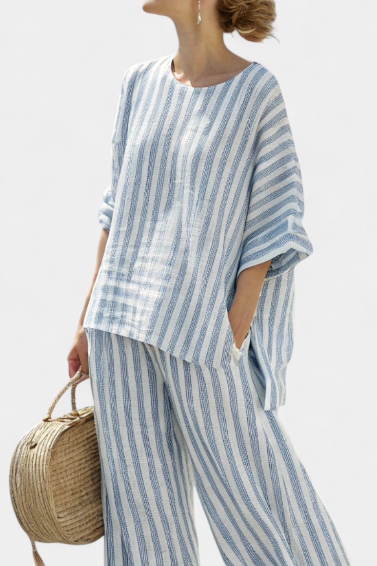 Perpignan | Conjunto de Top y Pantalón de Lino – Estilo Fresco y Sofisticado