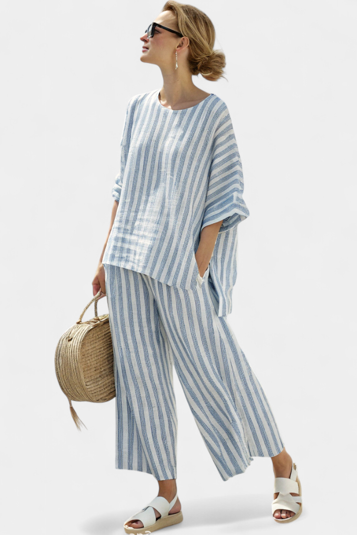 Perpignan | Conjunto de Top y Pantalón de Lino – Estilo Fresco y Sofisticado