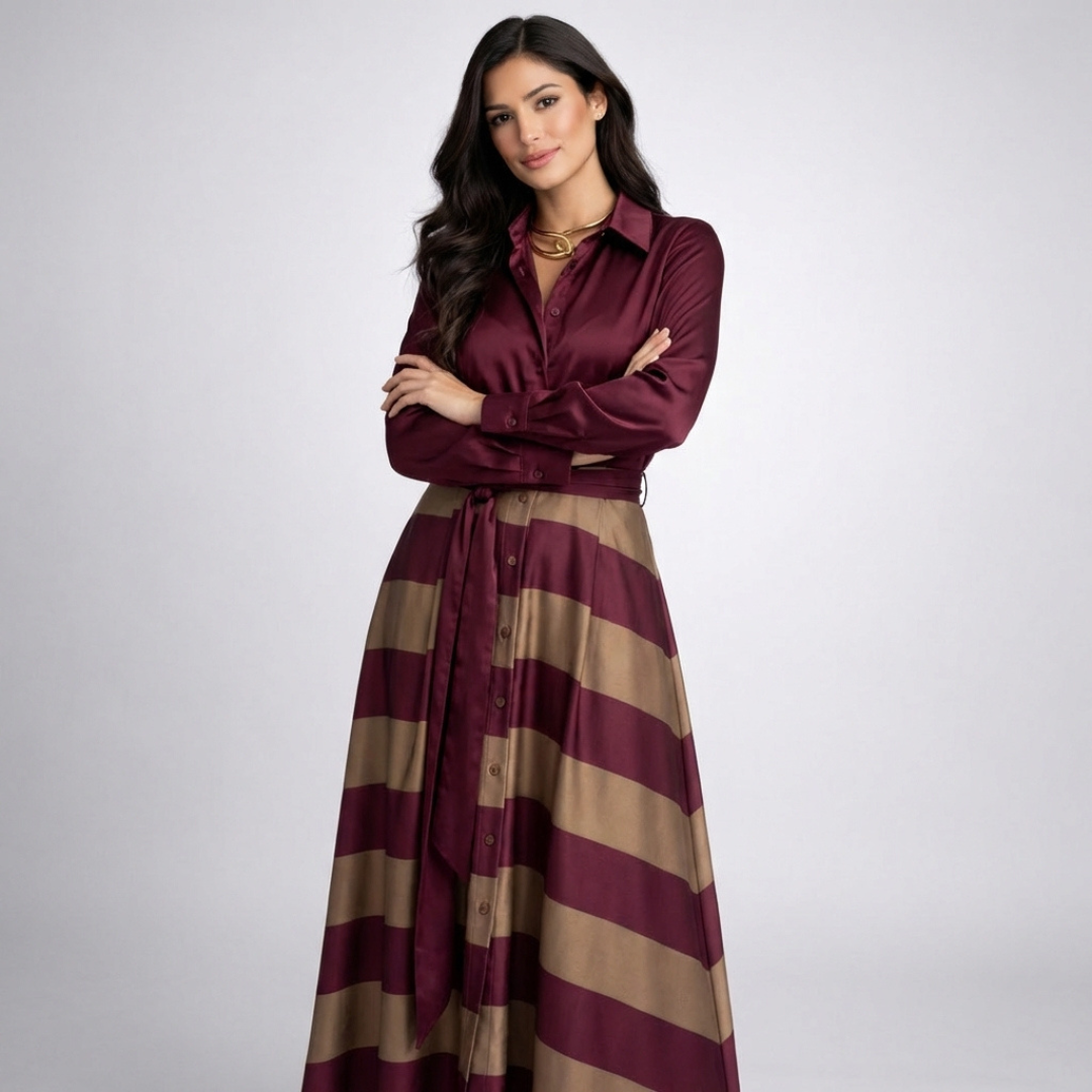 Vestido Maxi a Rayas de Biarritz – Largo y Fluido para un Verano con Estilo