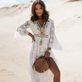 Beaulieu Vestido Ibicenco con Mangas de Encaje – Elegancia Mediterránea