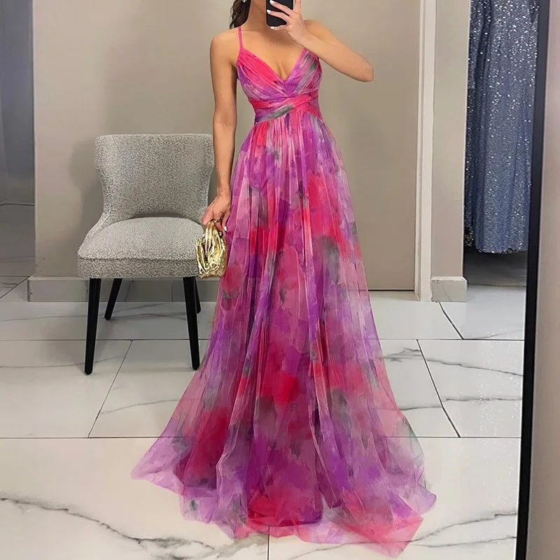 Vestido Maxi Floral Burdeos – Elegante y Sofisticado