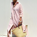 Cap Ferrat Vestido Largo de Estilo Camisa - Elegancia Sofisticada para Toda Ocasión