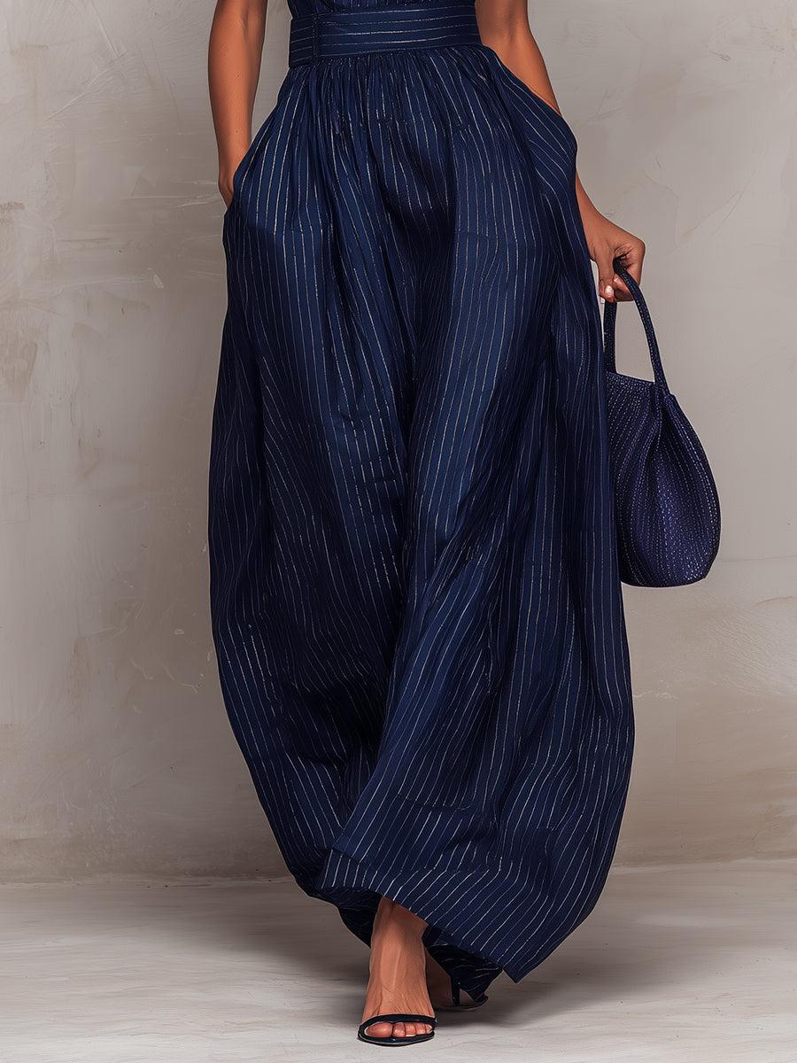 Angoulême | Conjunto Maxi de Rayas en Azul Marino