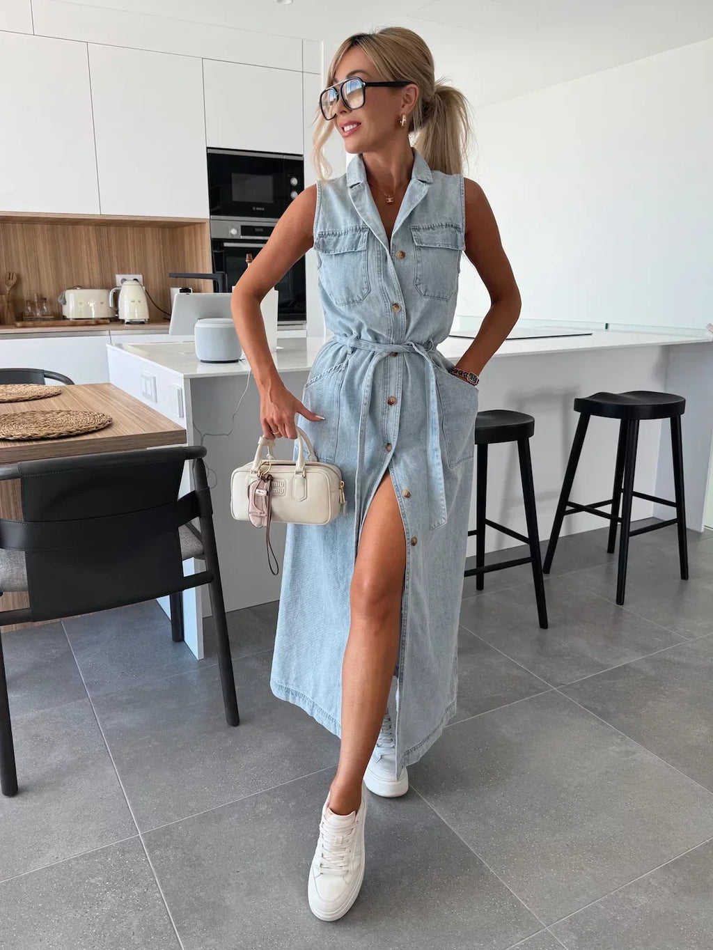 Aix | Vestido Largo Vaquero - Estilo Denim Moderno