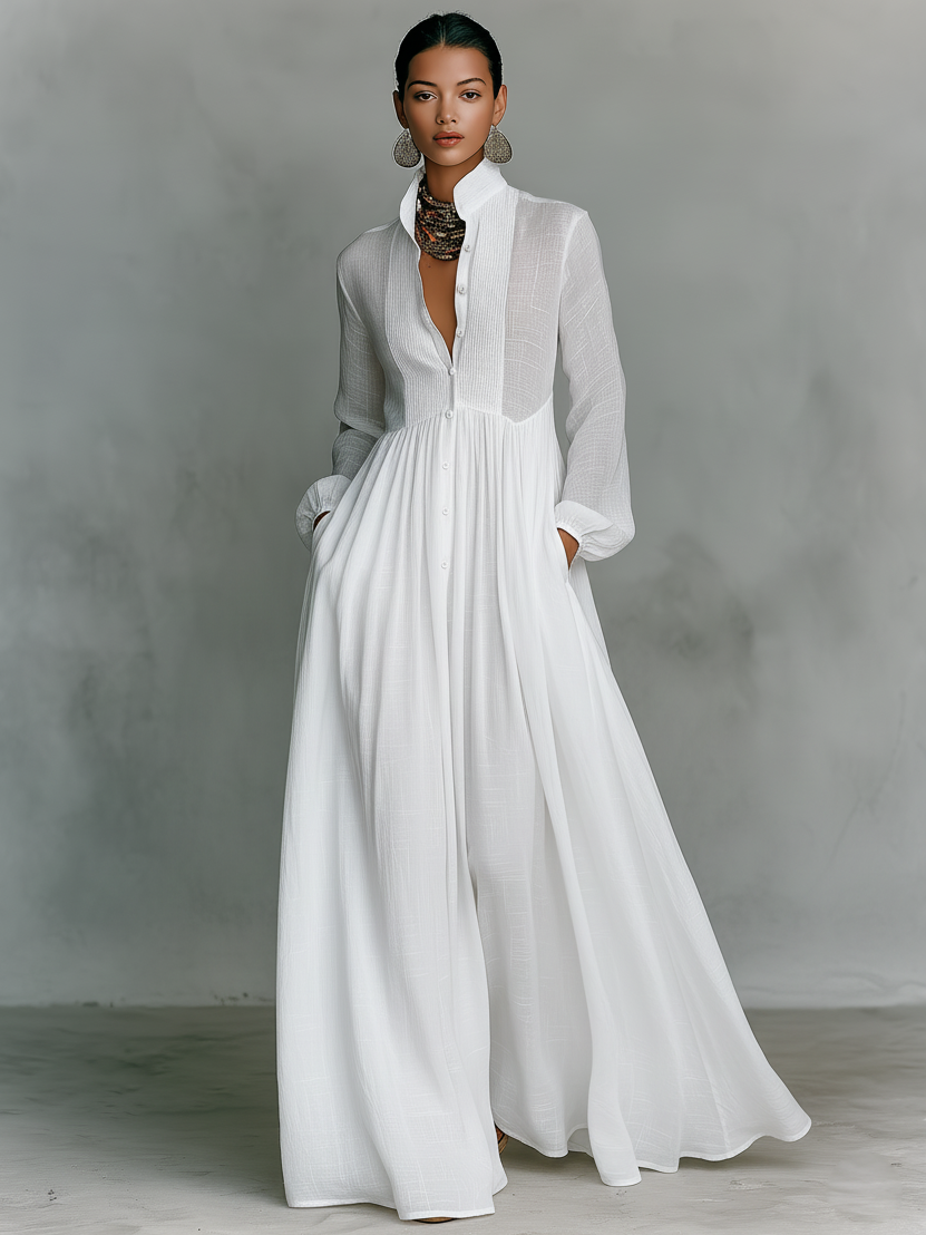 Narbona | Vestido Largo de Algodón y Lino - Suave, Fresco y Versátil