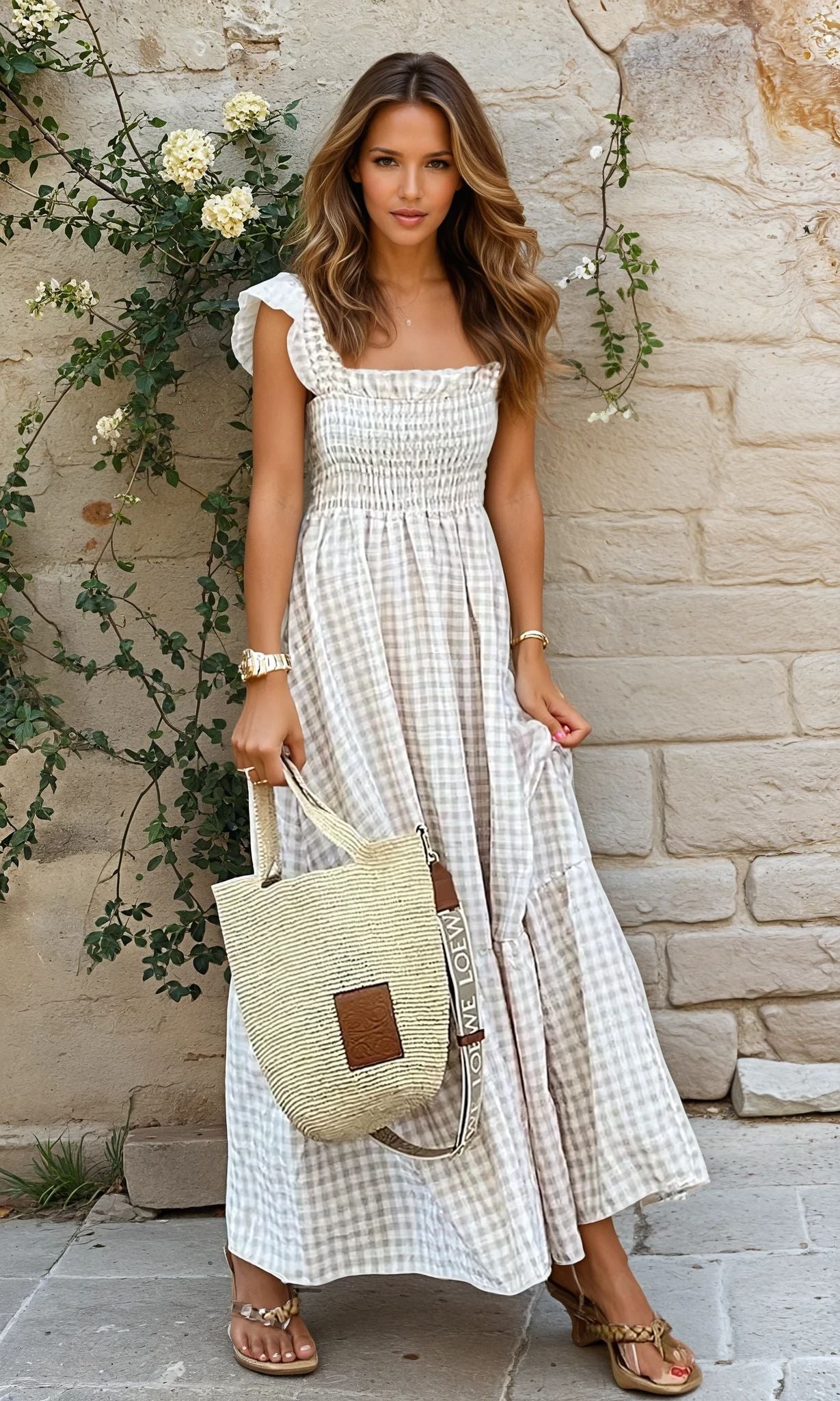 Vestido a Cuadros de Villefranche — Estilo Clásico con Toques Modernos
