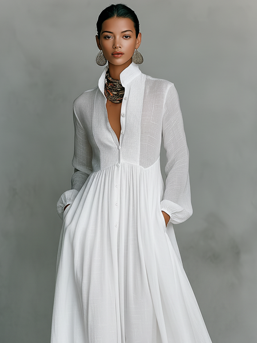 Narbona | Vestido Largo de Algodón y Lino - Suave, Fresco y Versátil