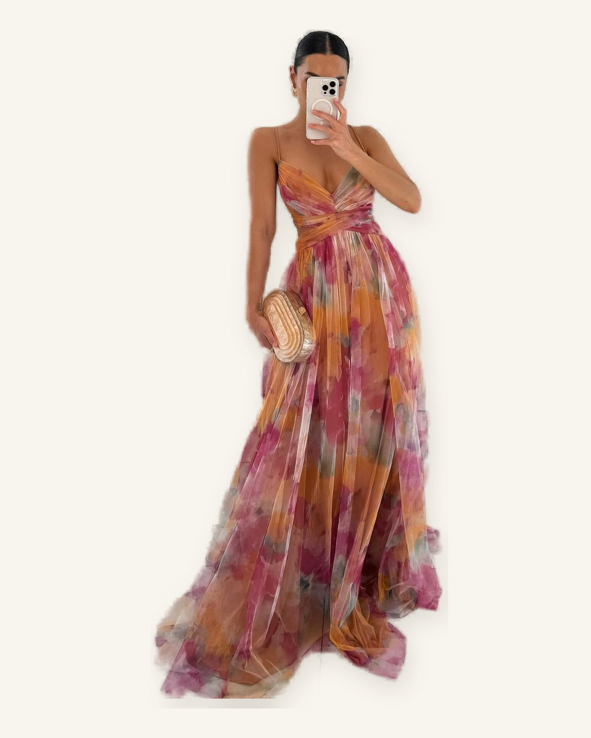 Vestido Maxi Floral Burdeos – Elegante y Sofisticado sobre fondo marfil