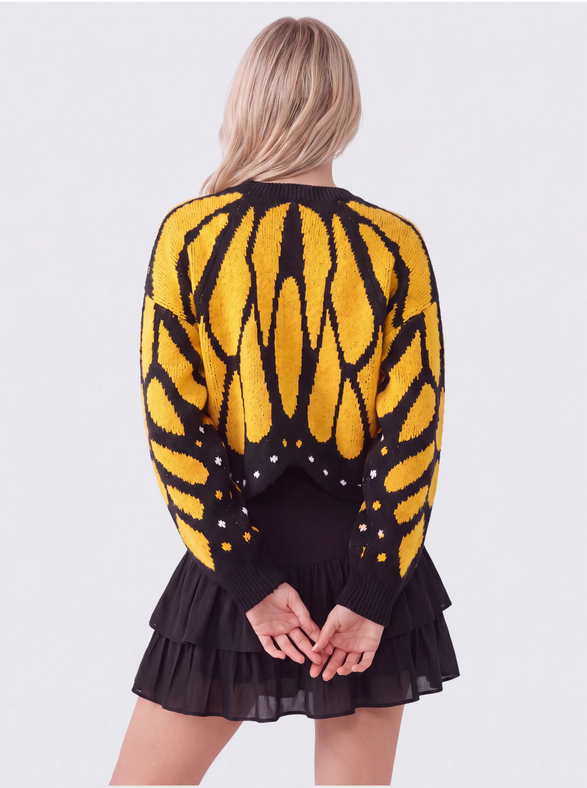 Cadaqués | Cárdigan oversize con diseño de mariposa - Amarillo