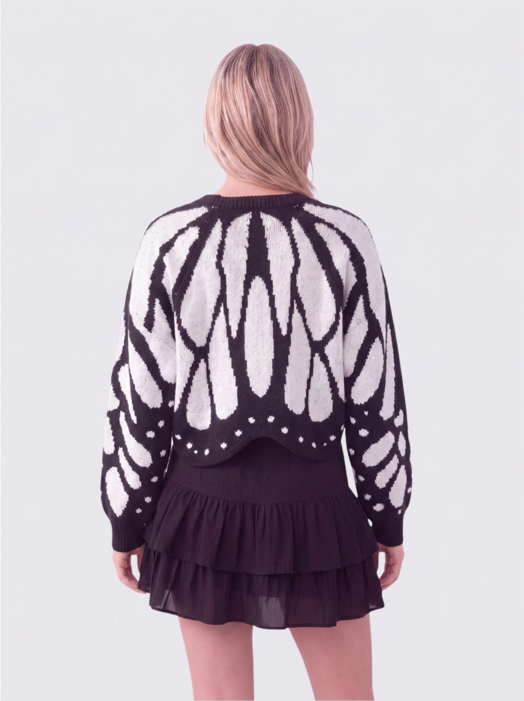 Cadaqués | Cárdigan oversize con diseño de mariposa - Blanco