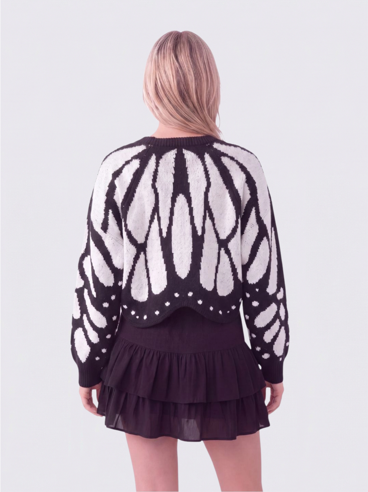 Cadaqués | Cárdigan oversize con diseño de mariposa - Blanco