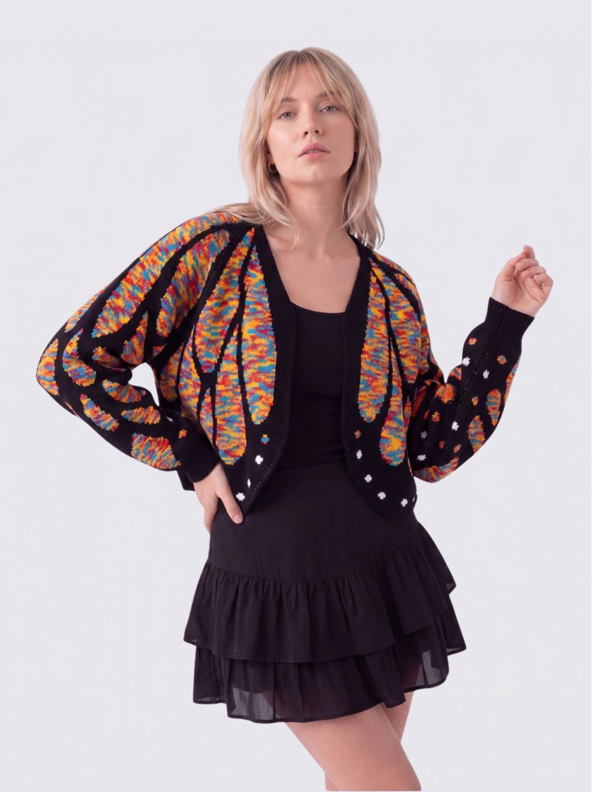 Cadaqués | Cárdigan oversize con diseño de mariposa - Multicolor