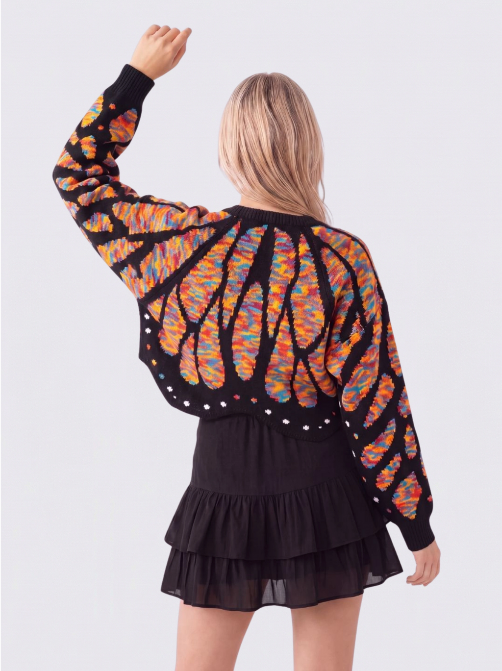 Cadaqués | Cárdigan oversize con diseño de mariposa - Multicolor