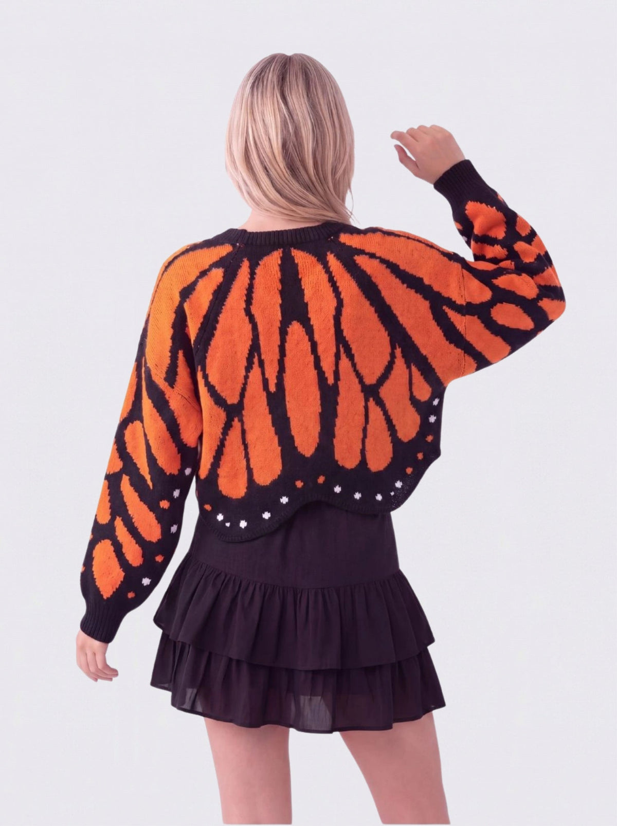 Cadaqués | Cárdigan oversize con diseño de mariposa - Naranja