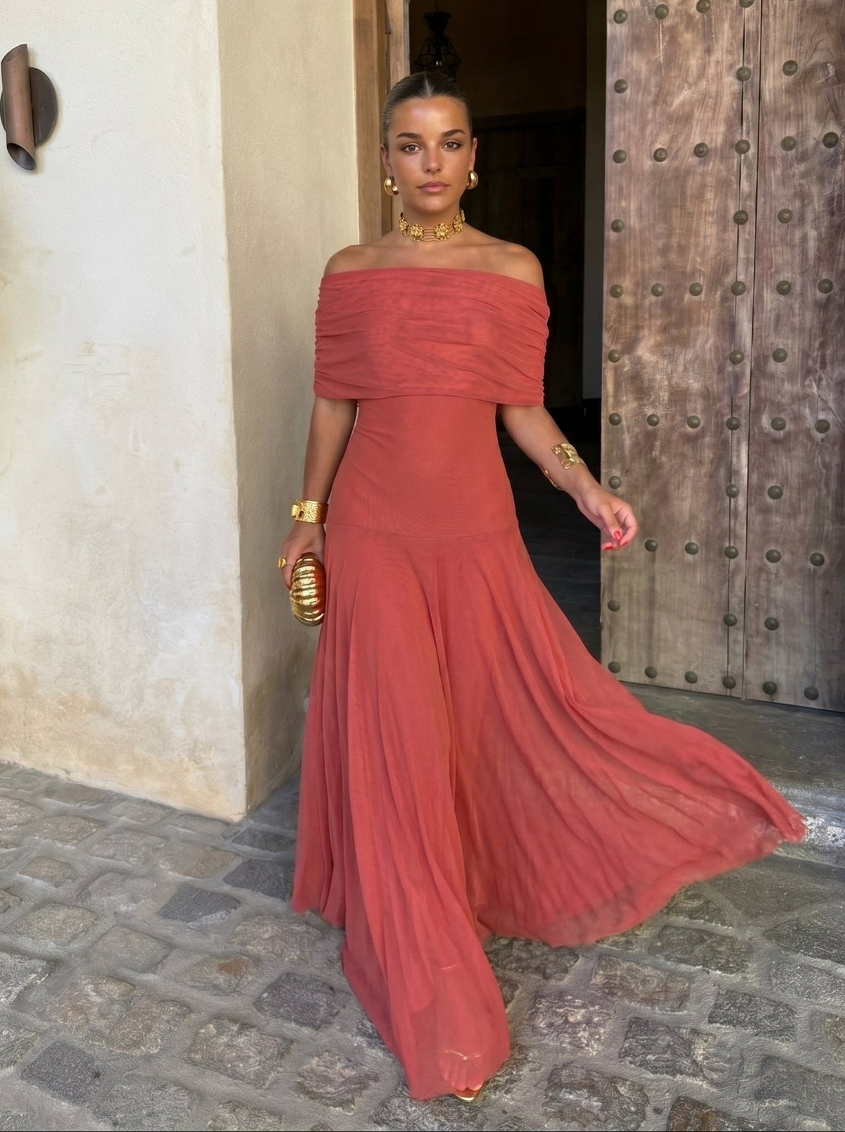 Palermo Vestido Bardot Largo – Estilo Sofisticado y Veraniego - vista 2