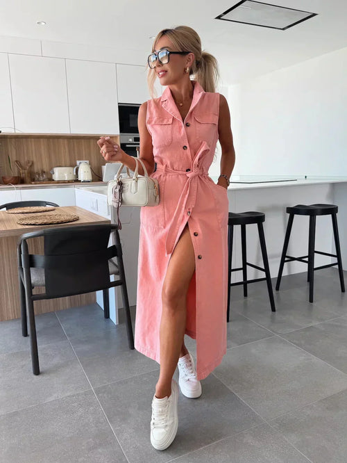 Aix | Vestido Largo Vaquero - Estilo Denim Moderno