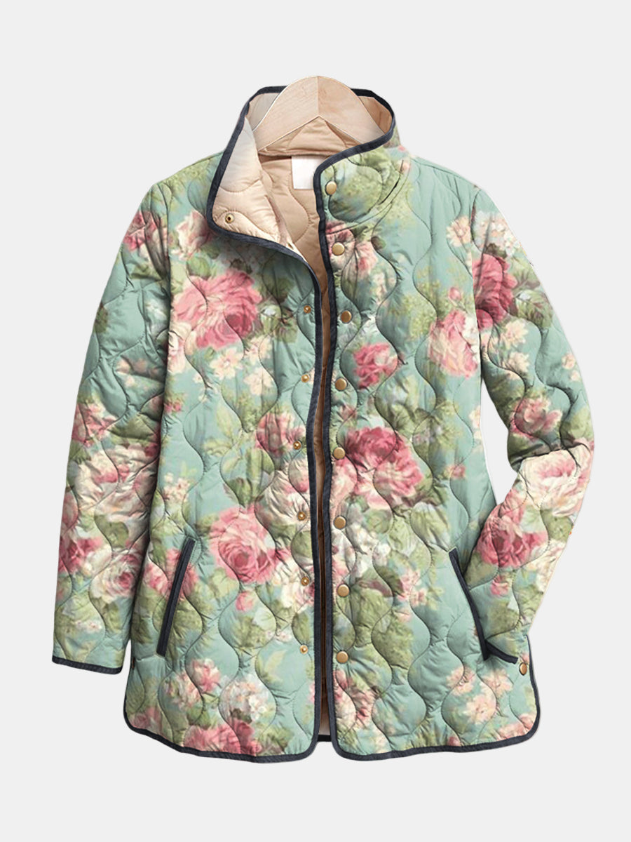 Cuenca chaqueta acolchada floral vintage - Floral Verde