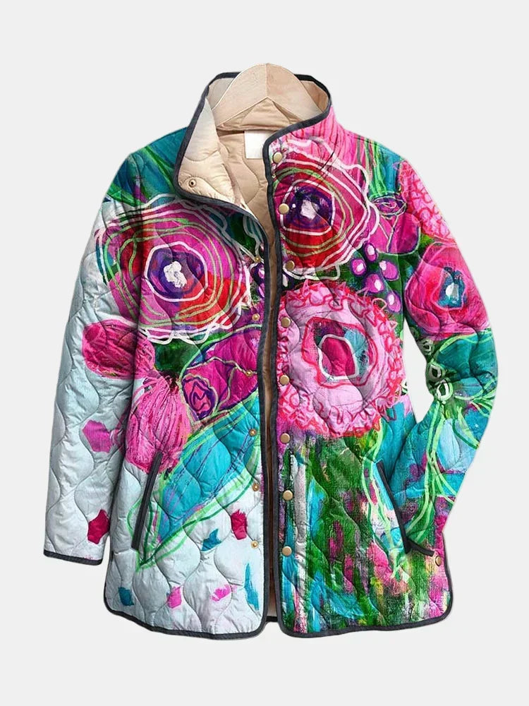 Cuenca chaqueta acolchada floral vintage - Multicolor Vivo
