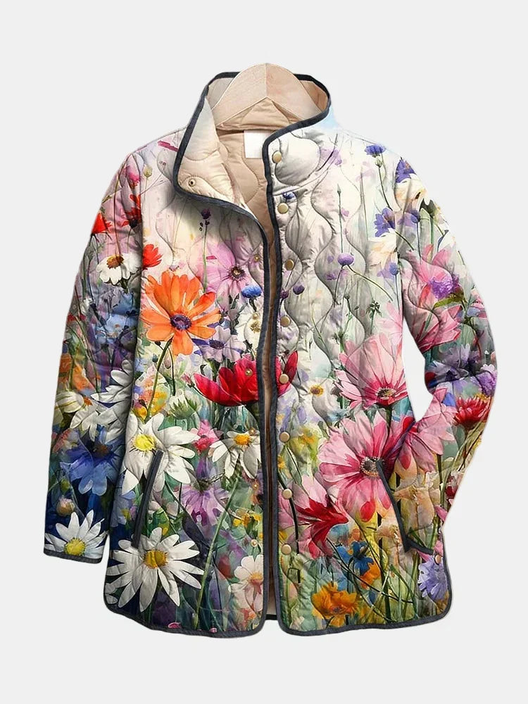 Cuenca chaqueta acolchada floral vintage - Multicolor