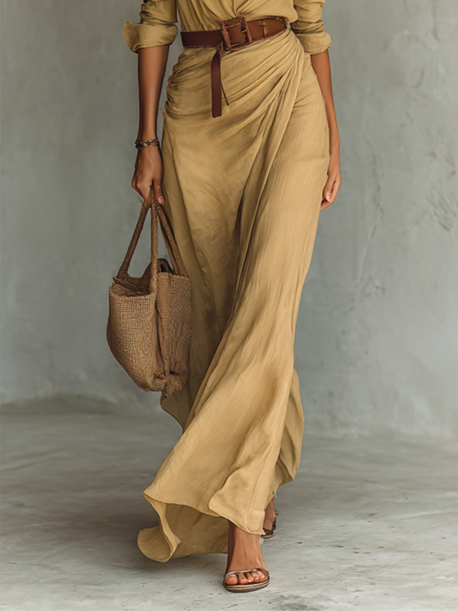 Taormina | Vestido Maxi con Cuello Solapa