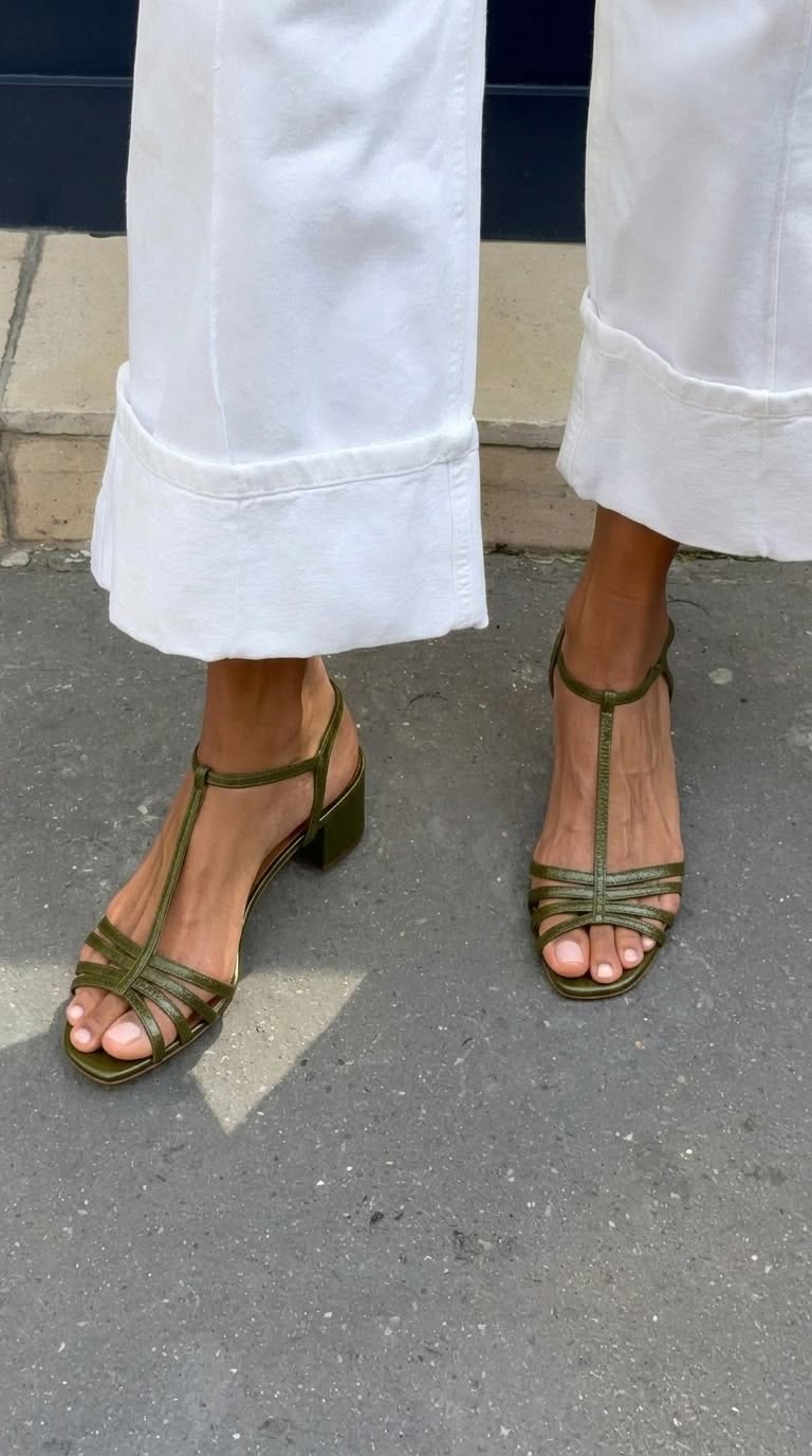 Lecce | Sandalias Doradas con Tacón Bajo - Glamour Sutil y Confort para Todo el Día