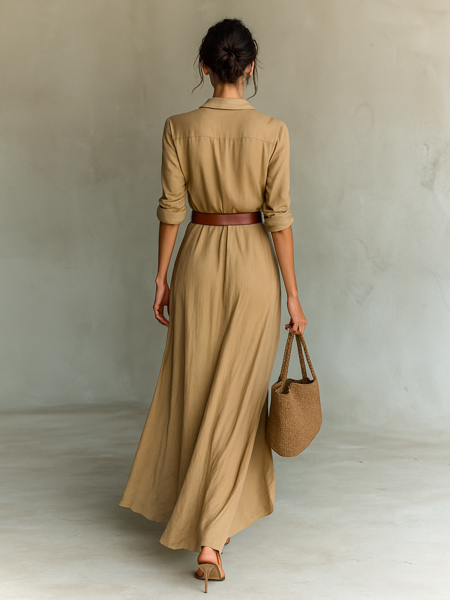 Taormina | Vestido Maxi con Cuello Solapa
