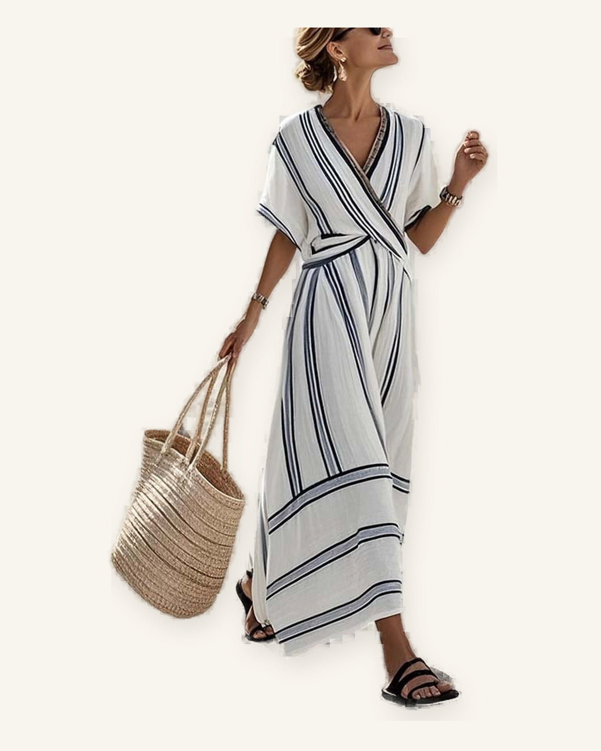 Marsella - Vestido de verano ligero y con estilo sobre fondo marfil