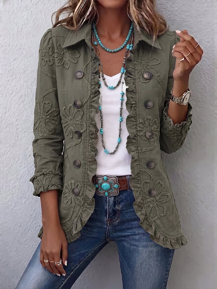 Siena | Chaqueta boho bordada con estilo artesanal - vista 2