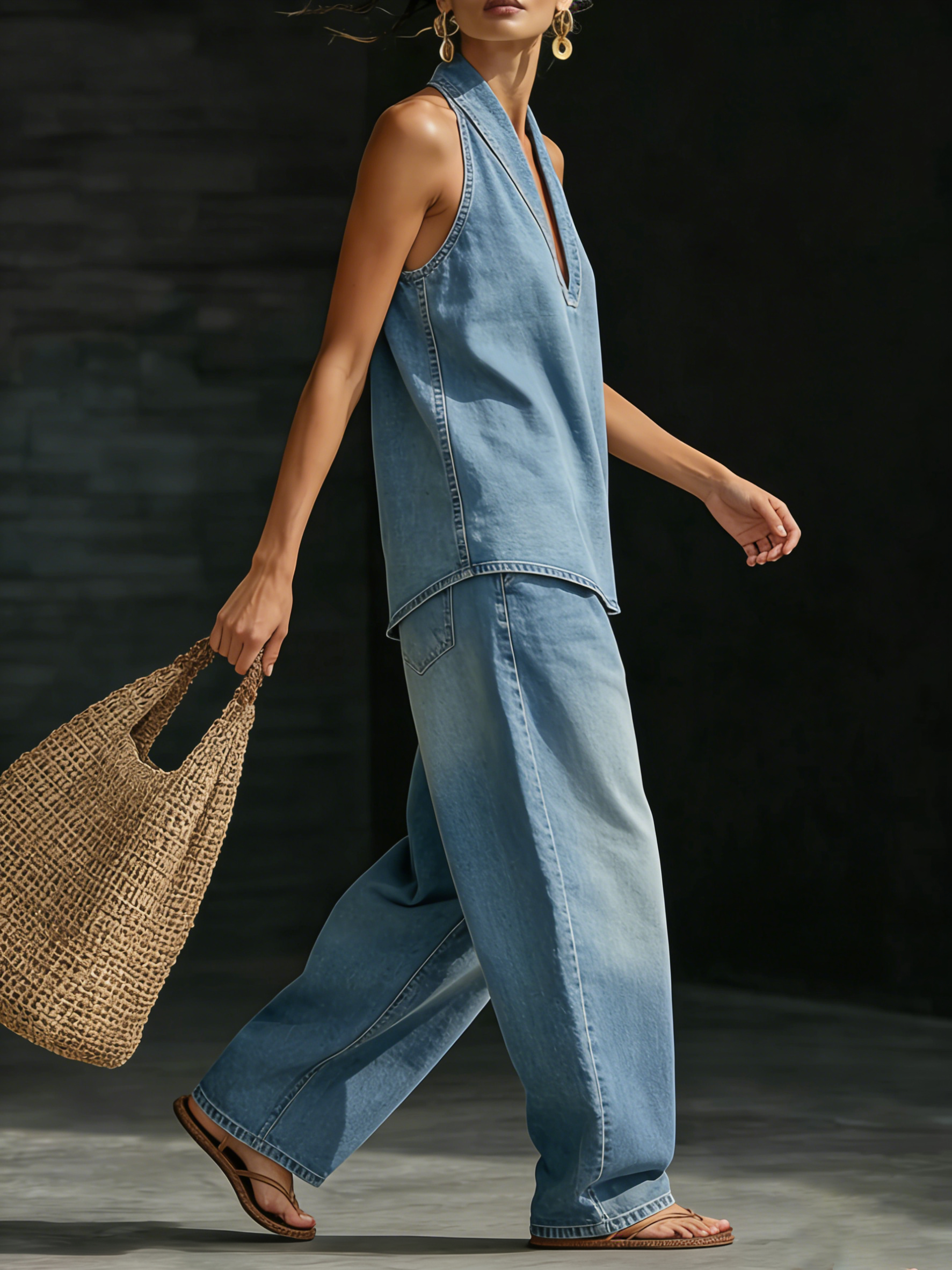 Cassis | Conjunto Dos Piezas Denim Minimalista