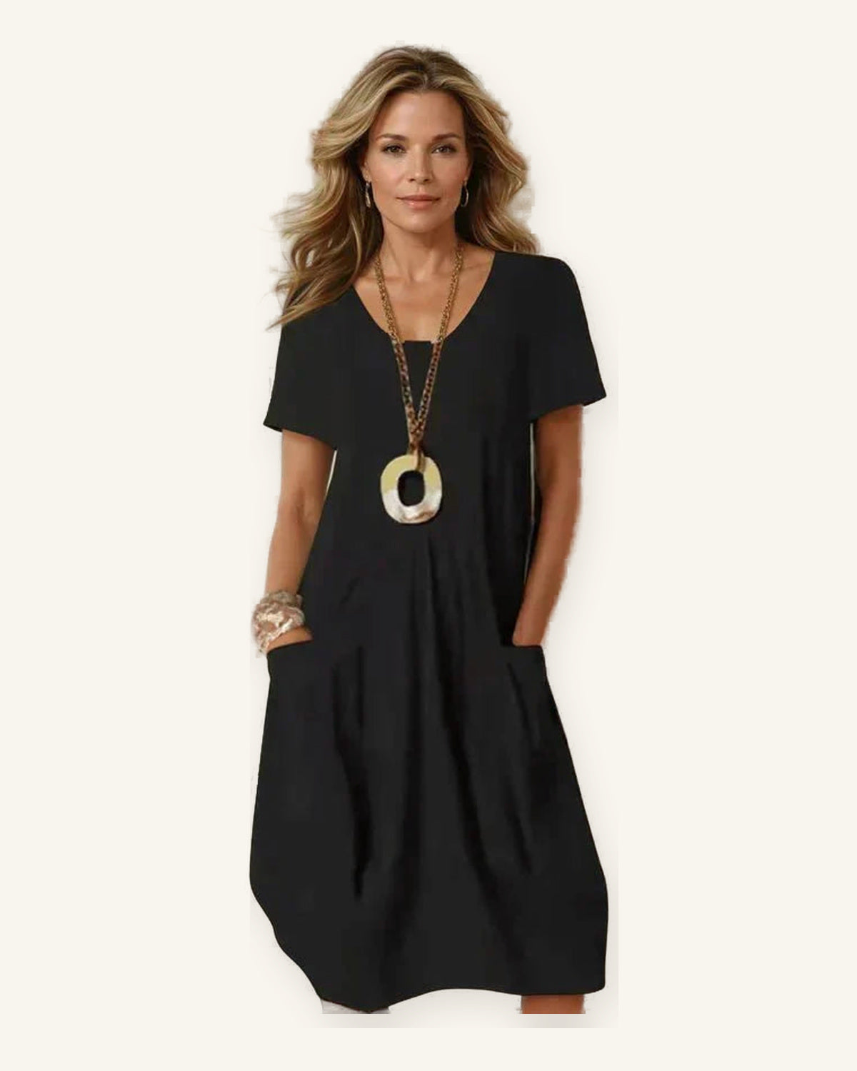 Pau | Vestido Fluido de Estilo Casual — Elegancia Desenfadada y Cómodo sobre fondo marfil