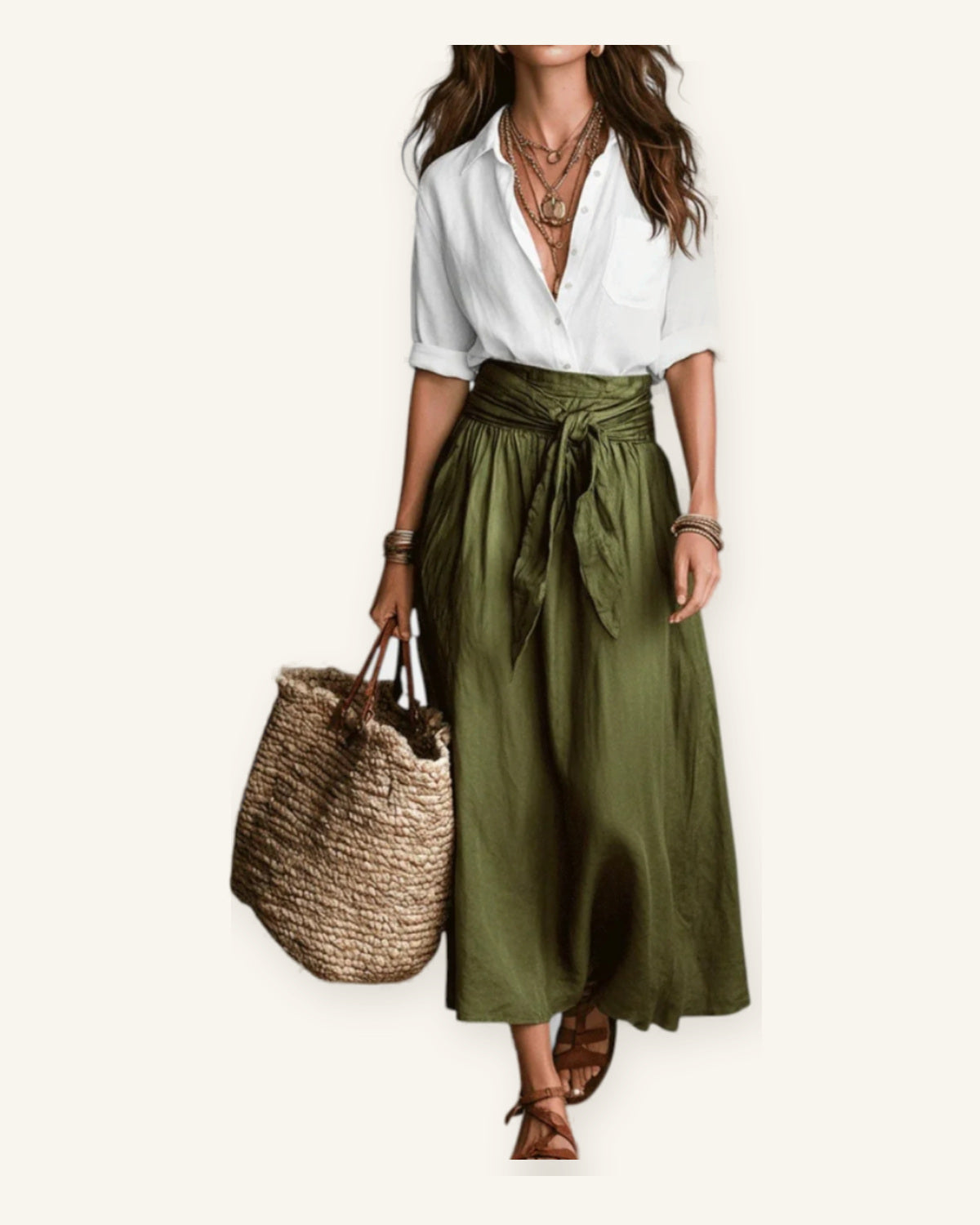 Riviera | Conjunto Elegante Fluido sobre fondo marfil