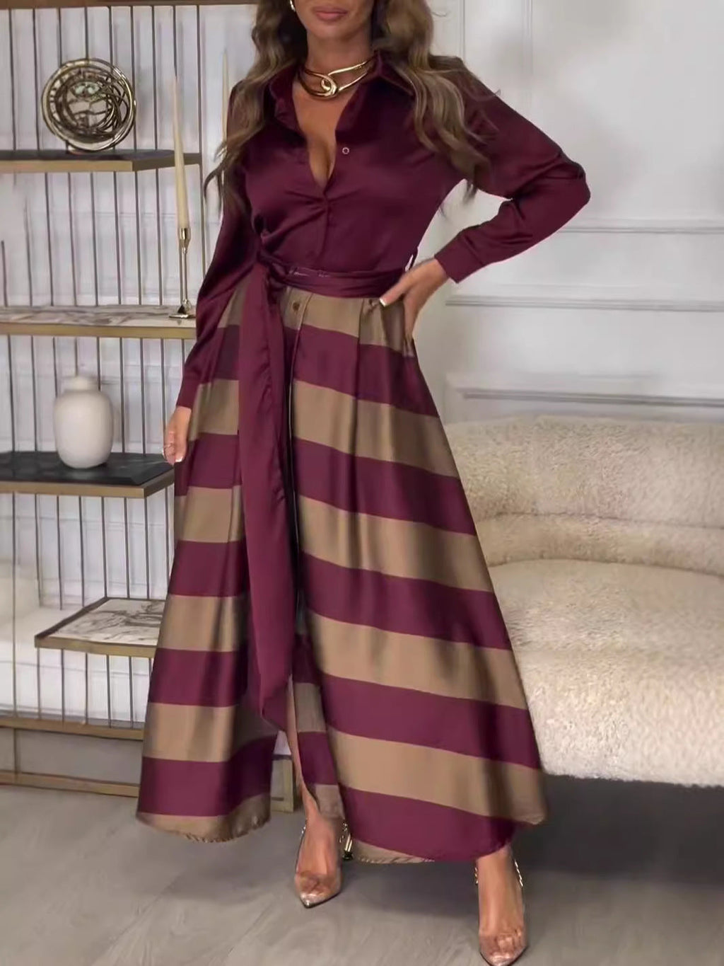 Vestido Maxi a Rayas de Biarritz – Largo y Fluido para un Verano con Estilo